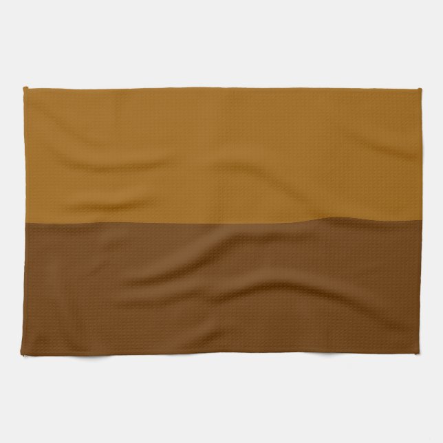 Light Dark Brown Part Half Sides Design Kitchen Towel (Horizontal)
