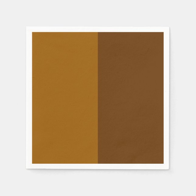 Light Dark Brown Part Half Sides Design Napkin (Front)