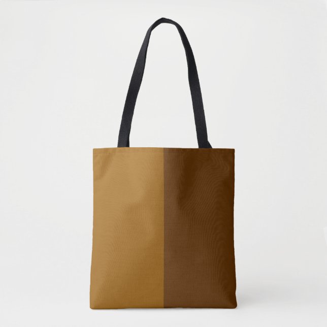 Light Dark Brown Part Half Sides Design Tote Bag (Front)