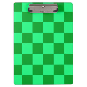 Light Dark Green Chequered Design  Clipboard