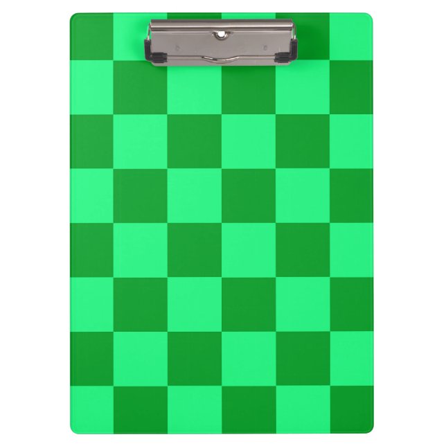 Light Dark Green Chequered Design  Clipboard (Front)