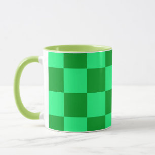 Light Dark Green Chequered Design  Mug