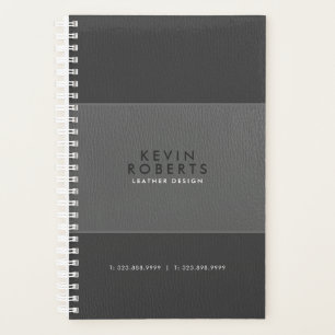 Light & Dark-Grey Vintage Leather Planner