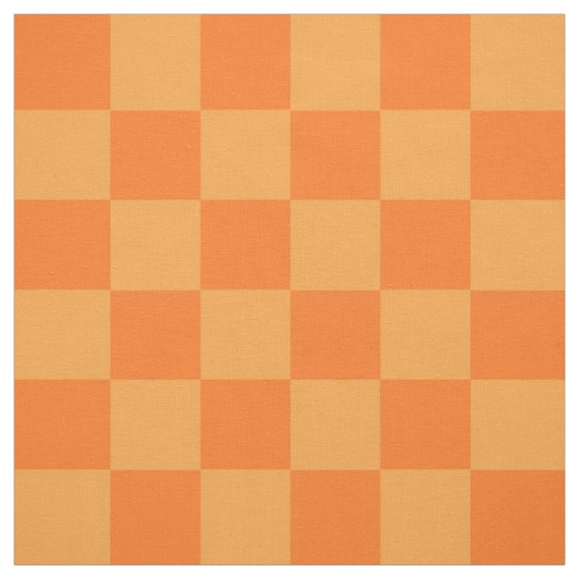 Light Dark Orange Chequered Design  Fabric (Swatch)