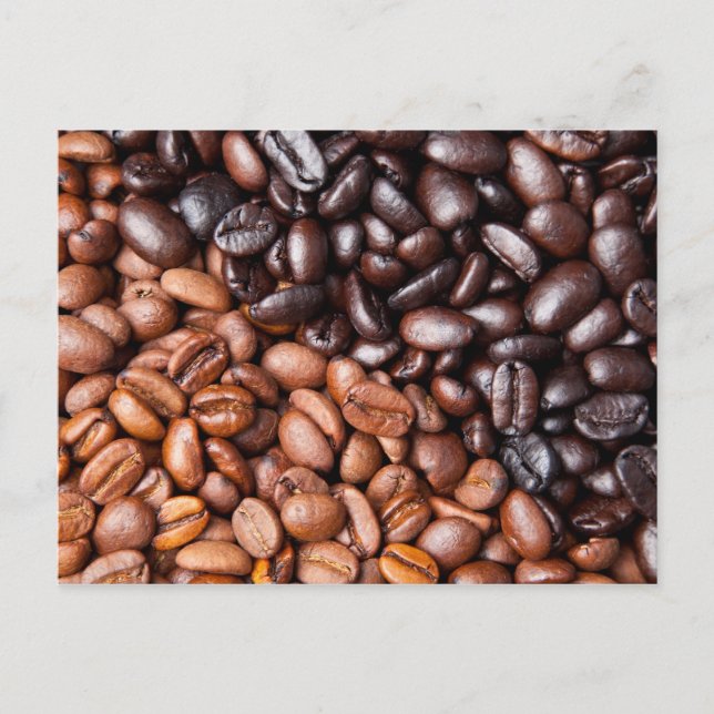 Light & Dark Roasted Coffee Beans Customized Blank Postcard (Front)