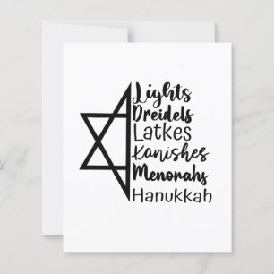 Light Dreidel Latke Kanish Menorah Hanukkah