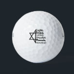 Light Dreidel Latke Kanish Menorah Hanukkah  Golf Balls<br><div class="desc">Hanukkah celebration,  Jewish food,  menorah light,  dreidel spin,  potato latke,  knish snack,  Jewish traditions,  Hanukkah cuisine,  Jewish holiday 2025,  festive Hanukkah</div>