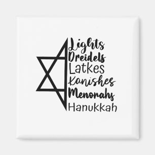 Light Dreidel Latke Kanish Menorah Hanukkah Magnet