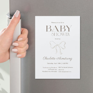 Light Dusty Blue Chic Bow Baby Boy Shower Magnet