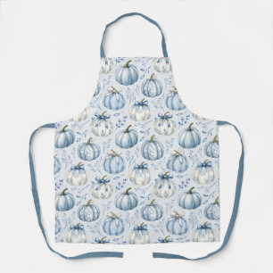Light Dusty Blue Pumpkin Pattern - Apron