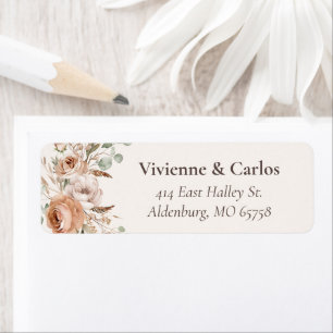 Light Earth Tone Floral Rustic Boho Adresse de ret