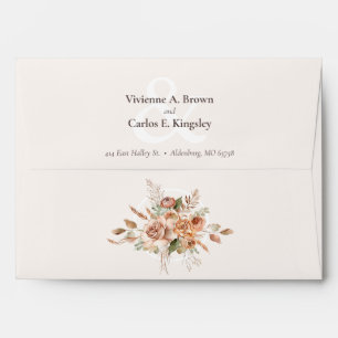 Light Earth Tone Floral Rustic Boho Invitation Envelope