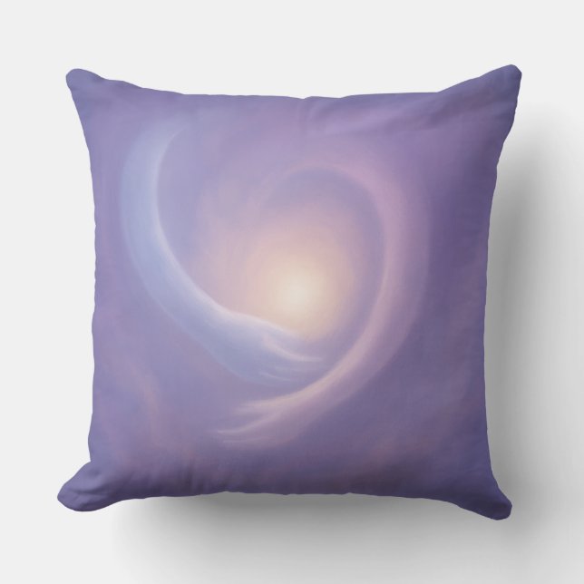 Light Embrace Lavender Abstract Energy Throw Pillow (Front)