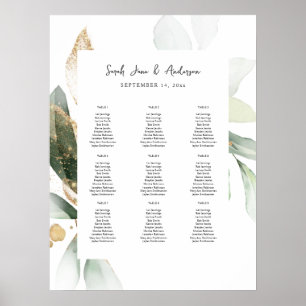 Light Eucalyptus Glow Gold Event Seating Chart 9
