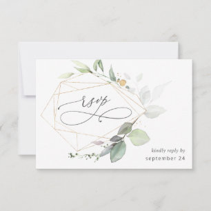 Light Eucalyptus Glow Gold w Meal RSVP Card