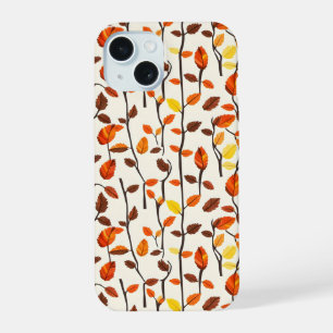 Light Fall Leaves Pattern iPhone 15 Case