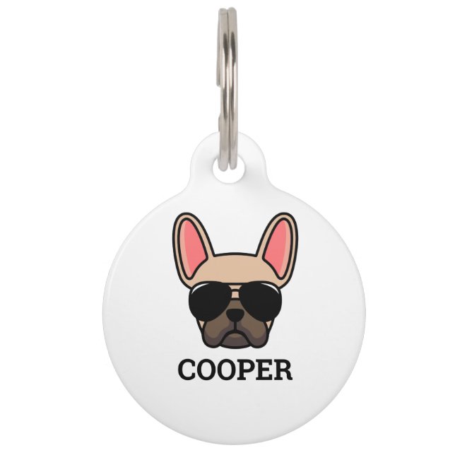 Light Fawn French Bulldog Pet ID Tag (Front)