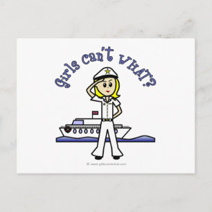 Light Female Captain Postcard