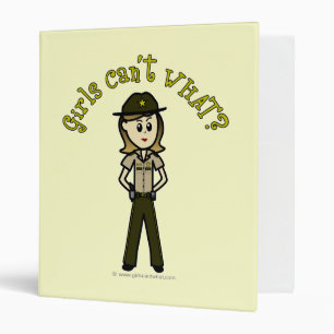 Light Female Sheriff in Brown Uniform Binder