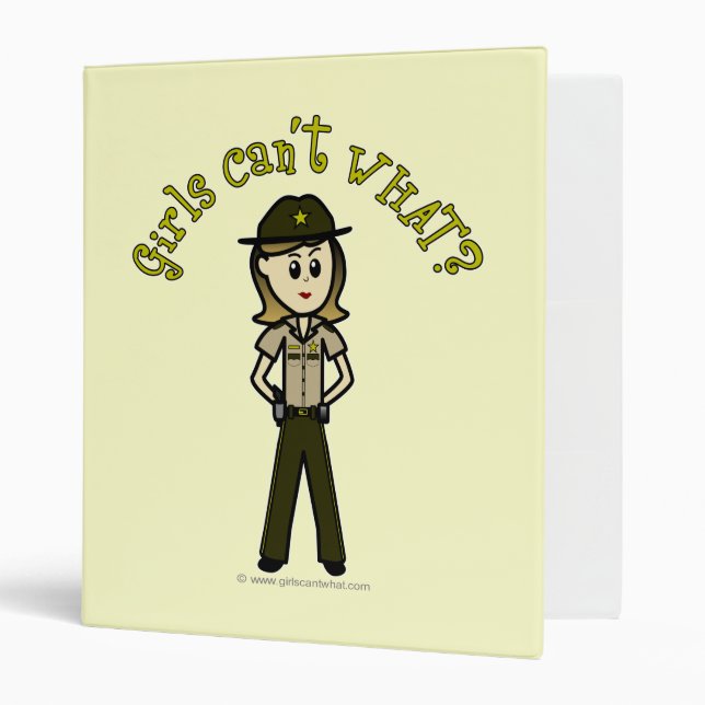 Light Female Sheriff in Brown Uniform Binder (Front/Inside)