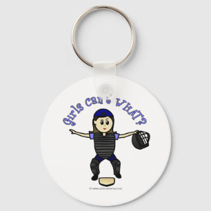 Light Female Umpire Keychain