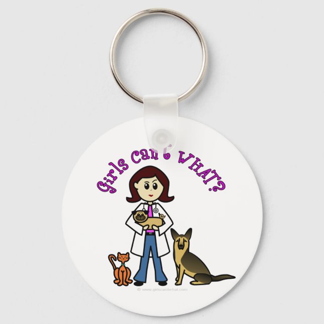Light Female Veterinarian Keychain (Front)
