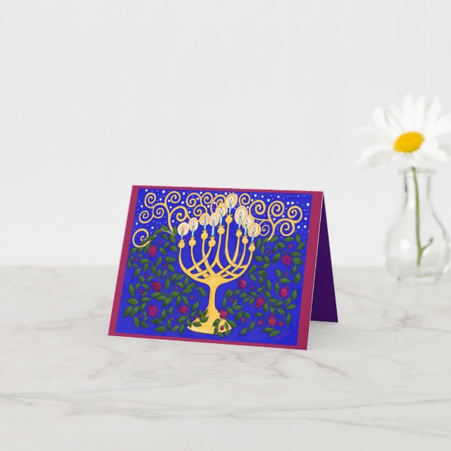 Light Filled Hanukkah Card (Small Plant)