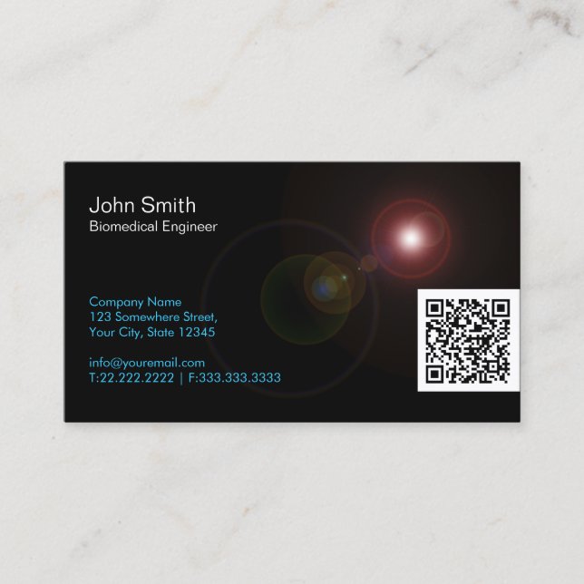 Light Flares QR Biomedical Business Card (Front)