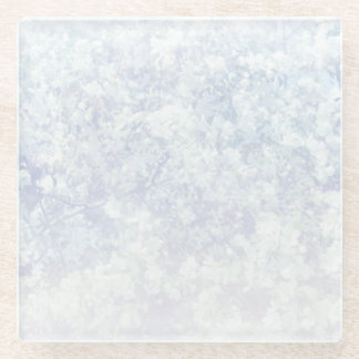 Light Floral Pattern Background Template Glass Coaster