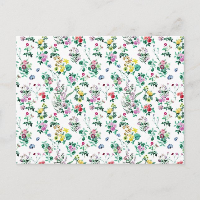 Light Floral Pattern Postcard (Front)