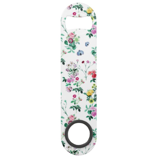 Light Floral Pattern Speed Bottle Opener (Front)