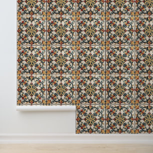 Light Floral Tile Pattern Wallpaper