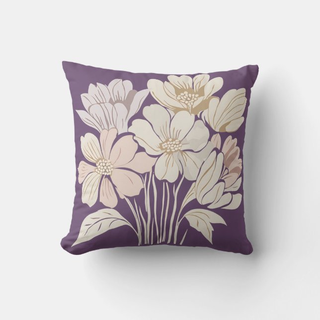 Light Flowers Throw Pillow (Front)
