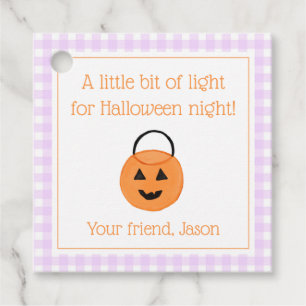 Light for Halloween Night Trick Treat Kids Purple Favour Tags