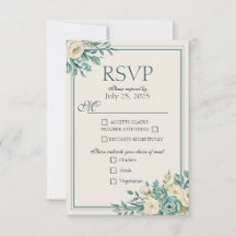 Light Formal Floral Response Card
