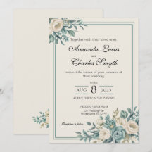 Light Formal Floral Wedding Invitation