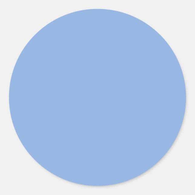 Light French Blue Solid Colour Classic Round Sticker (Front)