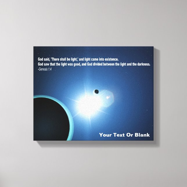 Light From Darkness - Genesis 1:4 Canvas Print (Front)