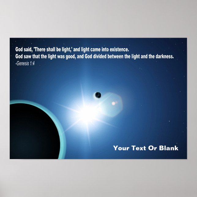 Light From Darkness - Genesis 1:4 Poster (Front)