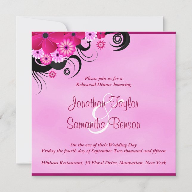 Light Fuchsia 5.25 Wedding Rehearsal Dinner Invite (Front)