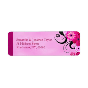 Light Fuchsia Floral Mariage Retourner l'adresse É
