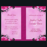 Light Fuchsia Floral Wedding Program Templates<br><div class="desc">© Sunny Mars Designs - Floral Hibiscus: Soft Light Fuchsia Magenta Foldable Wedding Programs - This fully customizable custom wedding programme template features an illustration of a dark pink,  purple or fuschia hibiscus floral decoration.  Personalize it by adding your wedding party and wedding ceremony details.</div>