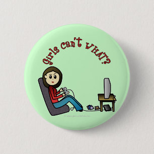 Light Gamer Girl 2 Inch Round Button