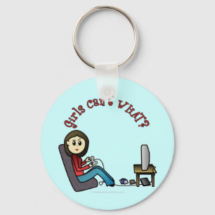 Light Gamer Girl Keychain