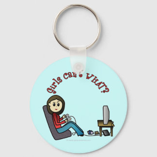 Light Gamer Girl Keychain