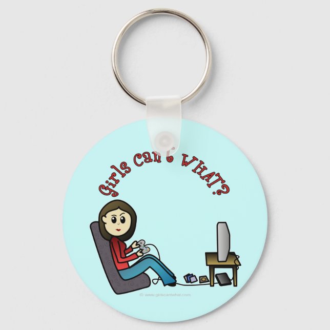 Light Gamer Girl Keychain (Front)