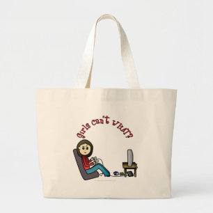 Light Gamer Girl Large Tote Bag