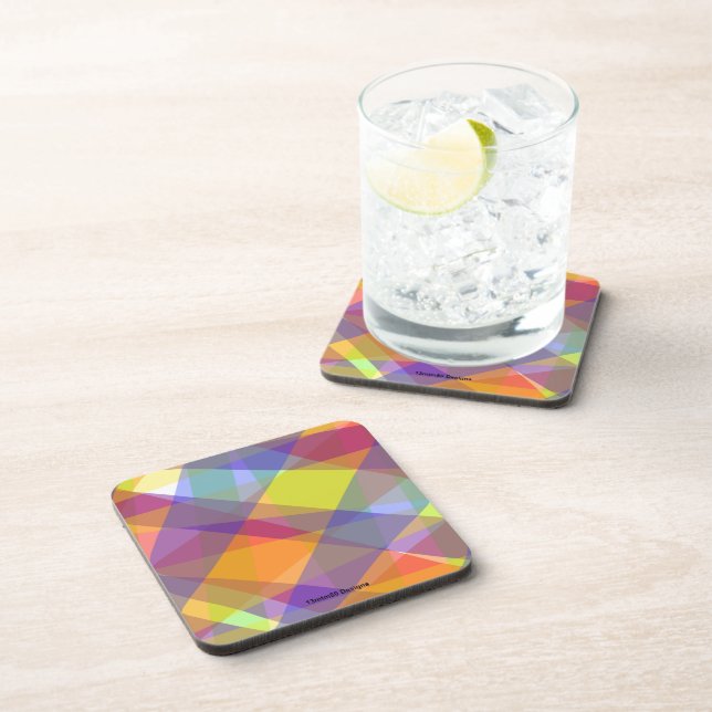 Light Geometric - Plastic Coaster (Right Side)