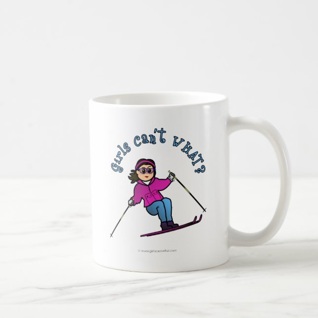 Light Girl Snow Skiing Coffee Mug (Right)