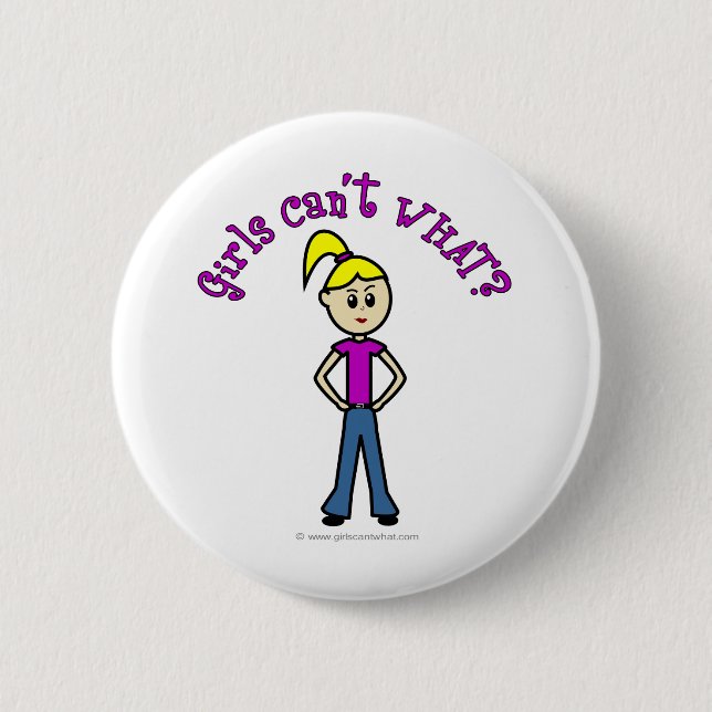 Light Girls Can't WHAT? Logo 2 Inch Round Button (Front)